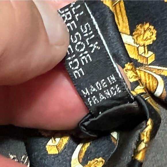 Pair of Authentic LANVIN Paris Paisley Design On Blue Gold 100% Silk Necktie Tie - Picture 4 of 11